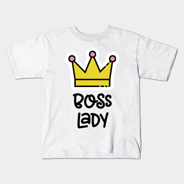 Boss Lady Kids T-Shirt by Pulpixel